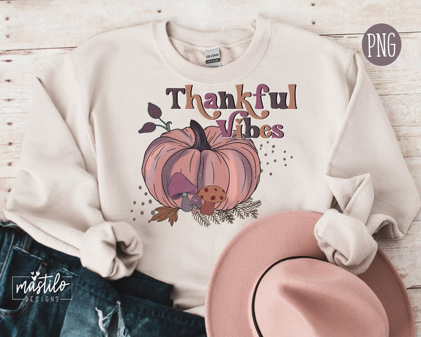 Thankful Vibes Png, Thanksgiving Png