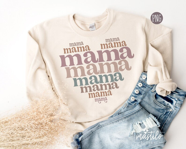 Mama PNG, Mom Png, Retro Png, Groovy Png, Mother's Day Png