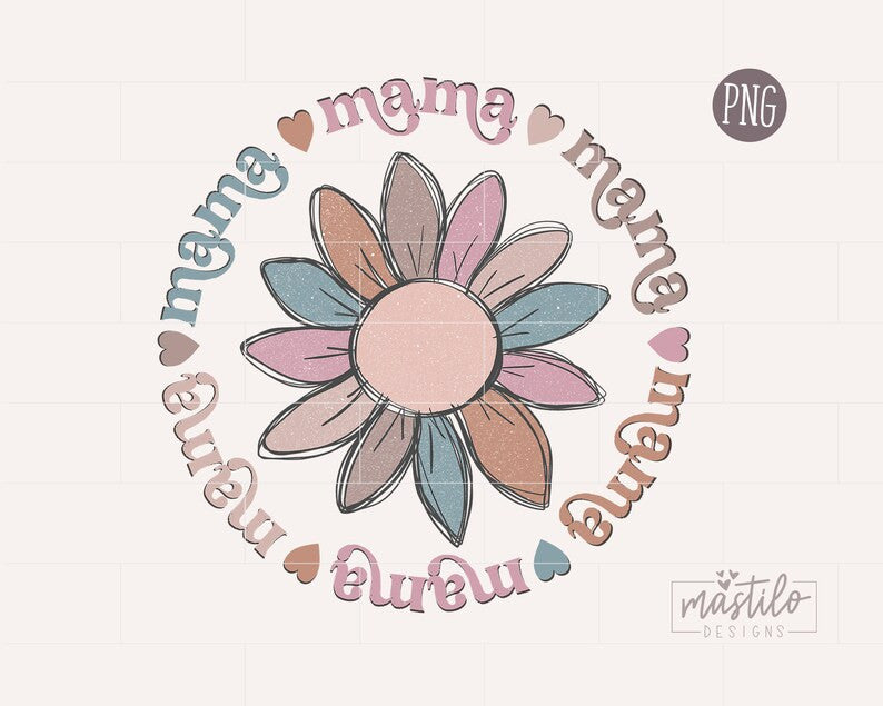 Mama Retro PNG, Mom Png, Retro Png, Groovy Png, Mother's Day Png