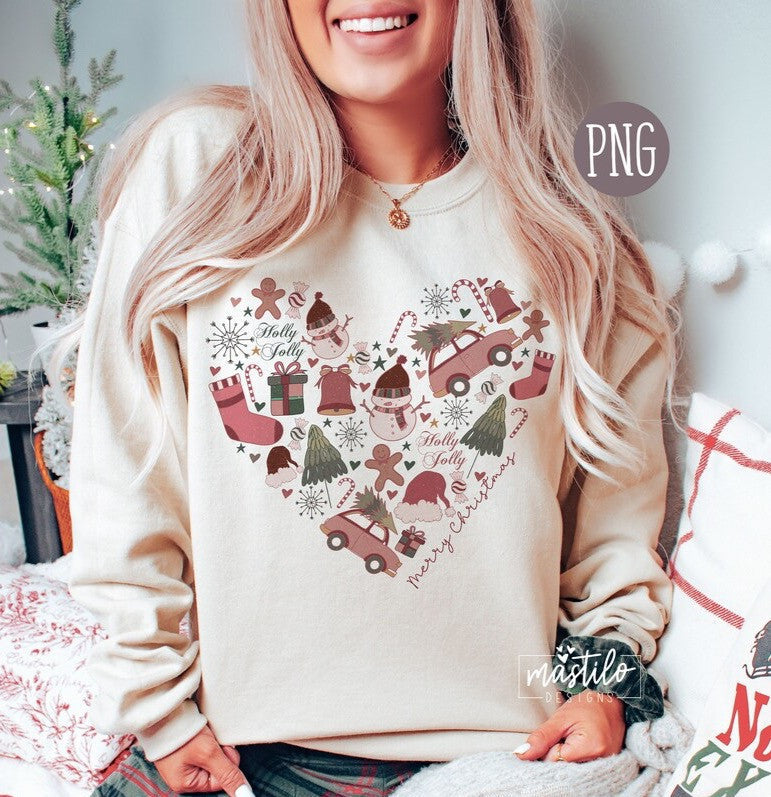 Christmas Heart Sublimation Png