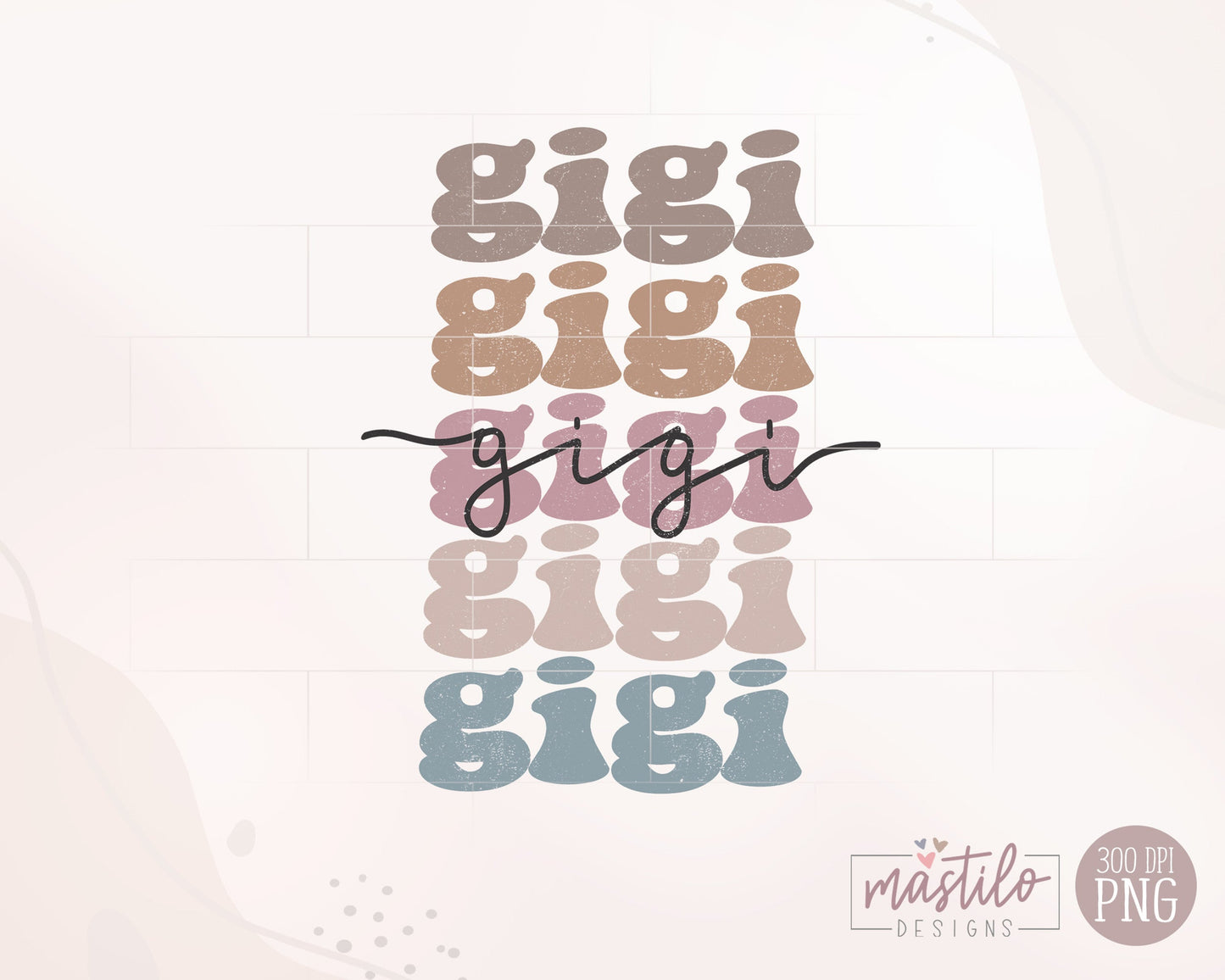 Gigi Boho Distressed Stacked png, Sublimation designs, Gigi Sublimation PNG