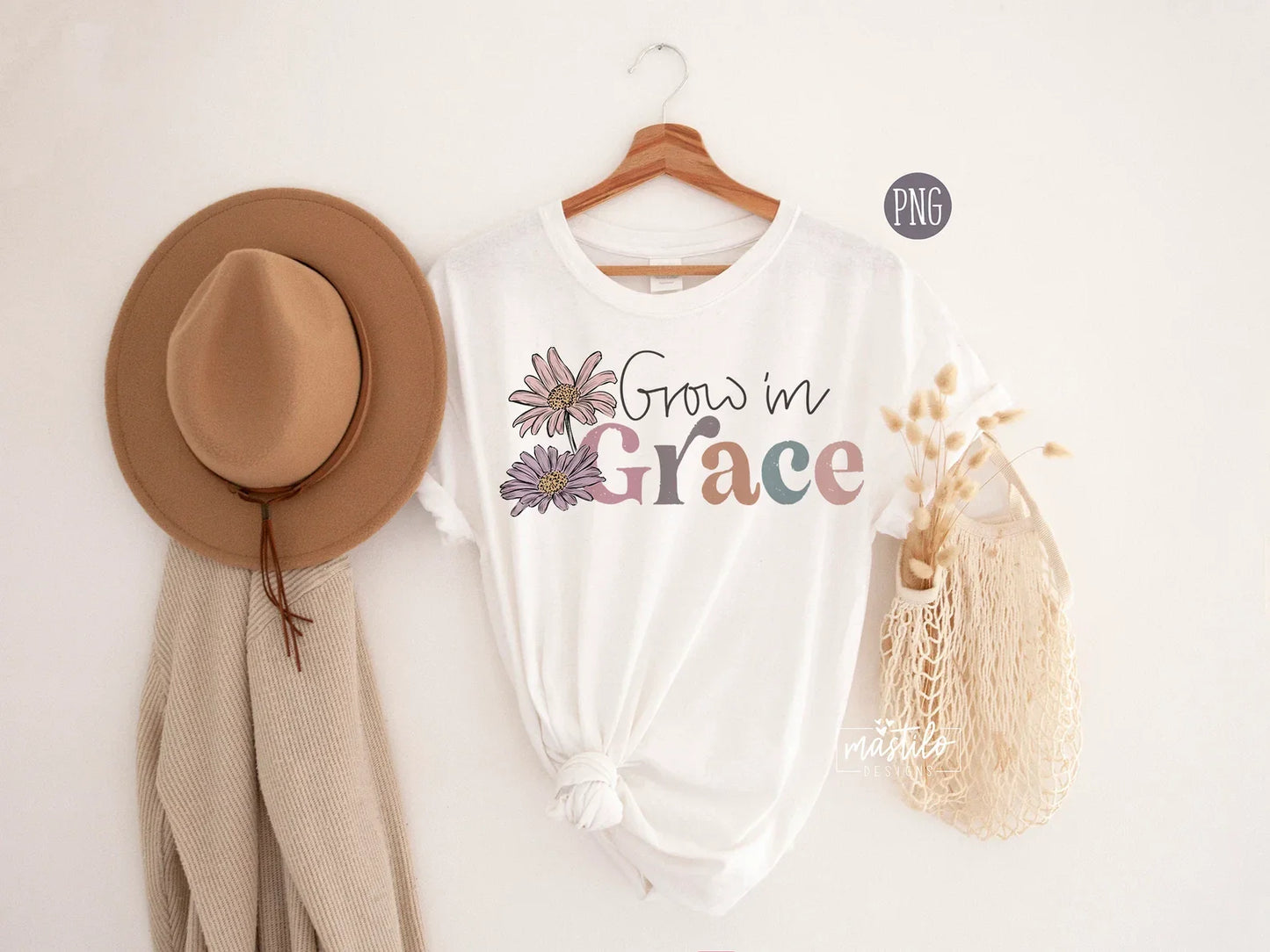 Grow In Grace PNG, Bible Verse Png, Christian Shirt Designs