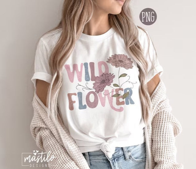 Wildflower png, Sublimation downloads, Boho png designs