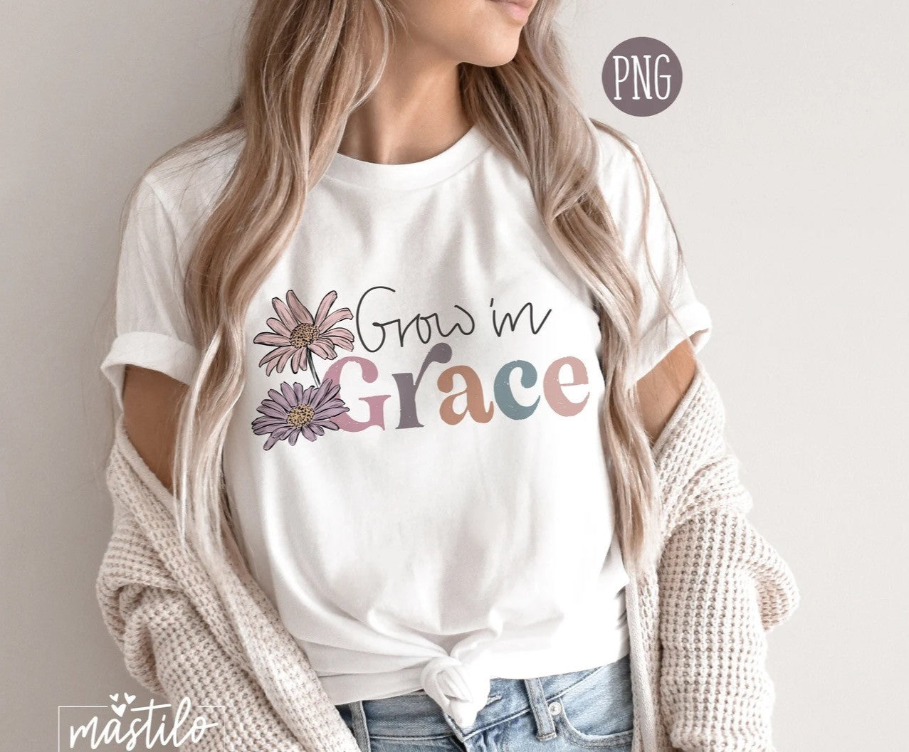 Grow In Grace PNG, Bible Verse Png, Christian Shirt Designs