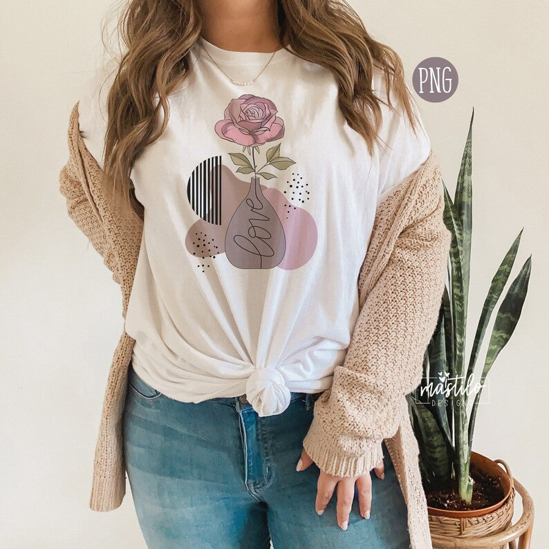 Love abstract art, Boho Sublimation Png