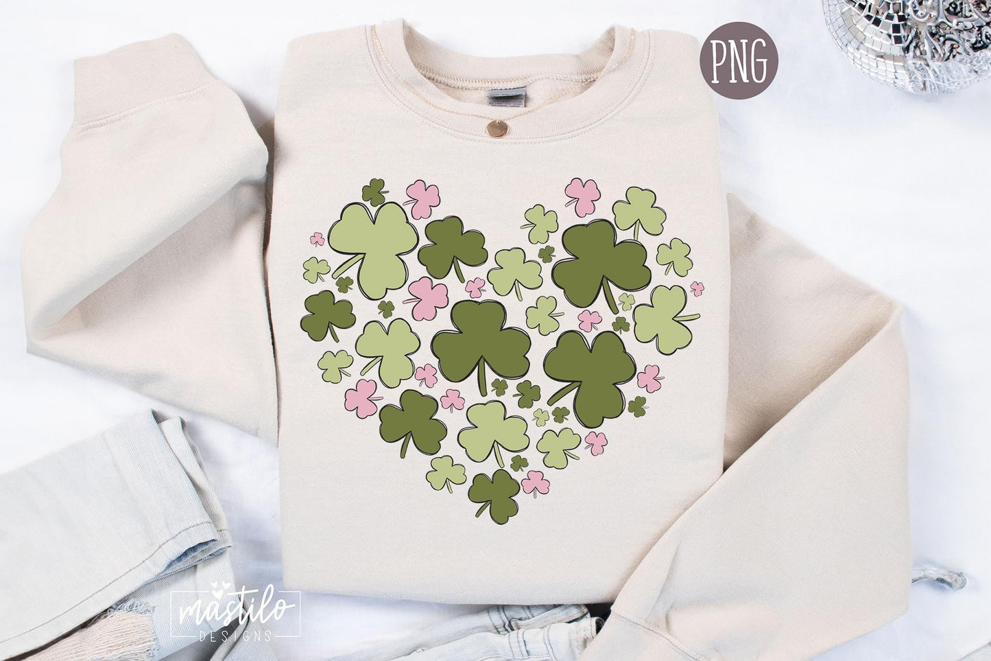 Shamrock Heart Png, Shamrock Png, St Patrick's Day Png, Png St Patty's Vibes Png, Glass Jar png Design, Tshirt Design, DTF Design, UVDTF
