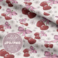 Summer Cherries and Bows Seamless Pattern, Coquette Girly seamless pattern