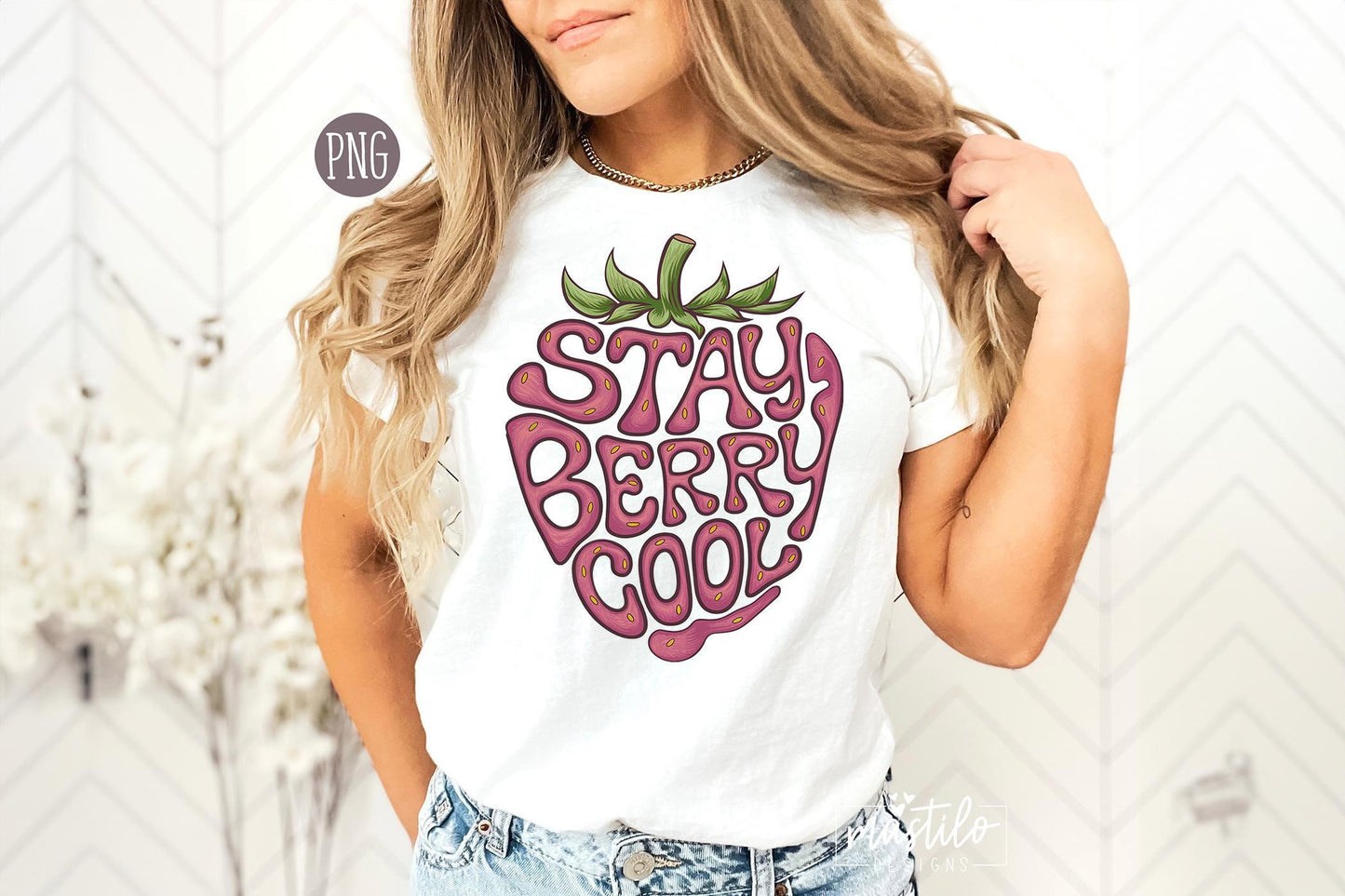 Strawberry Png, Strawberry Design, Stay Berry Cool Strawberry Clipart, Berry Tshirt Sublimation, Strawberry Shirt, Summer Fruit Png Download