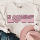 Valentine's Day Sublimation PNG Design | Love & Vintage Checkered T-Shirt Graphic