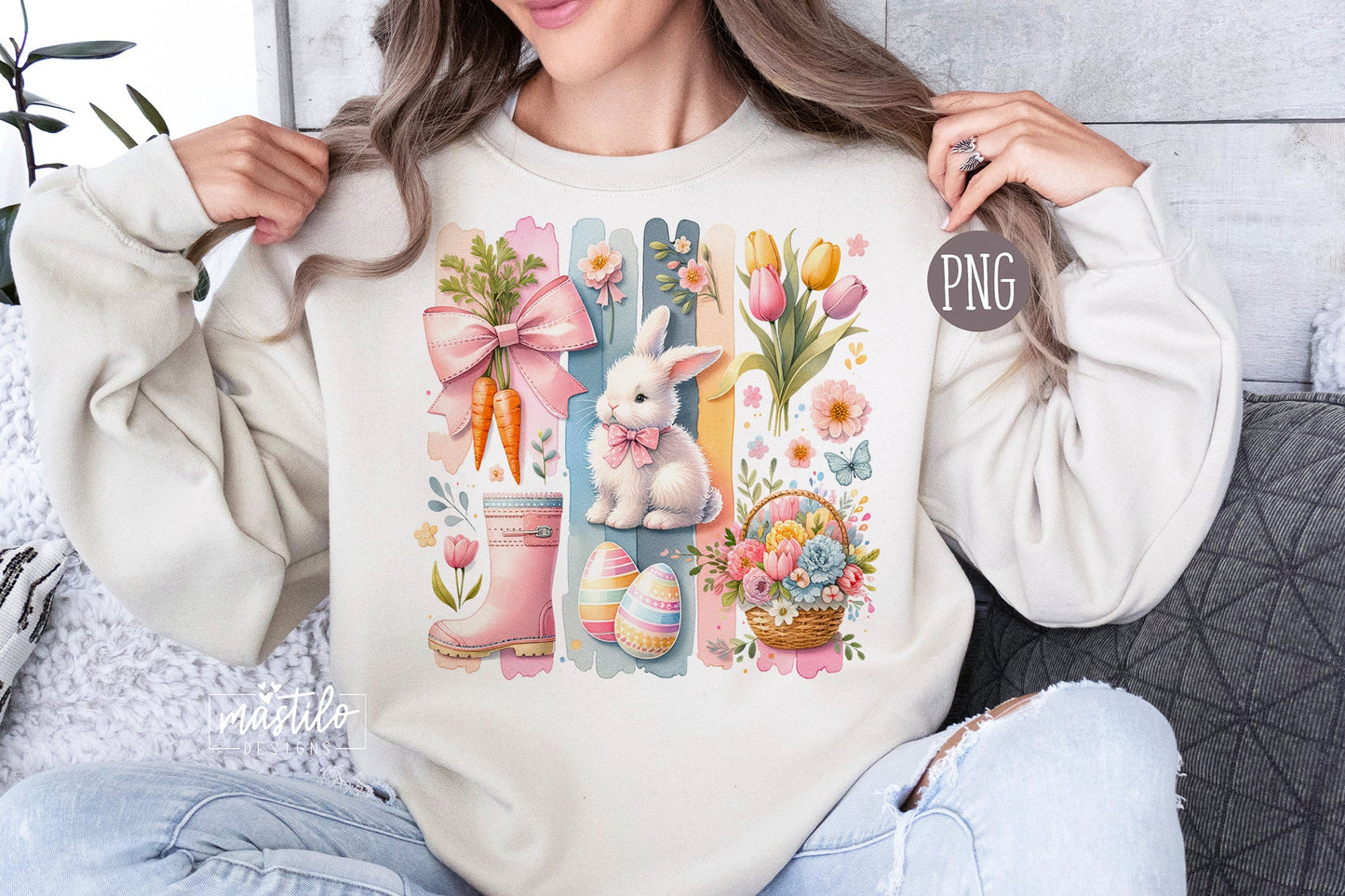 Cute Coquette Easter PNG Sublimation Design Instant Digital Download, Cute Graphics