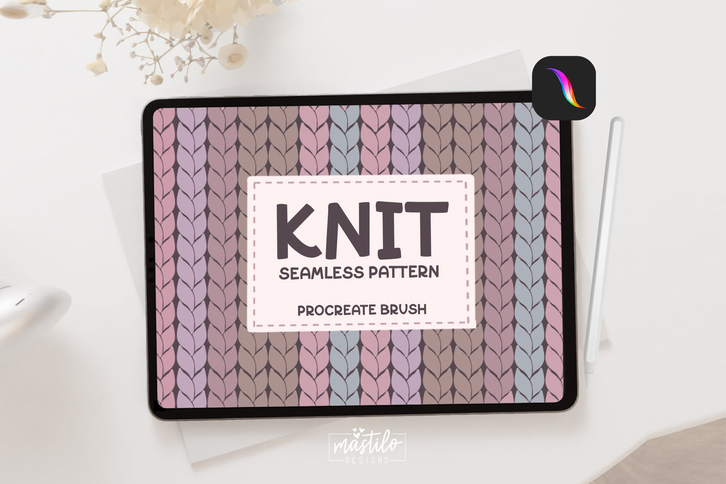 Knit Procreate Pattern Brush, Knit Brush Set, Knit Pattern Brush for Procreate, Seamless Knitting Texture