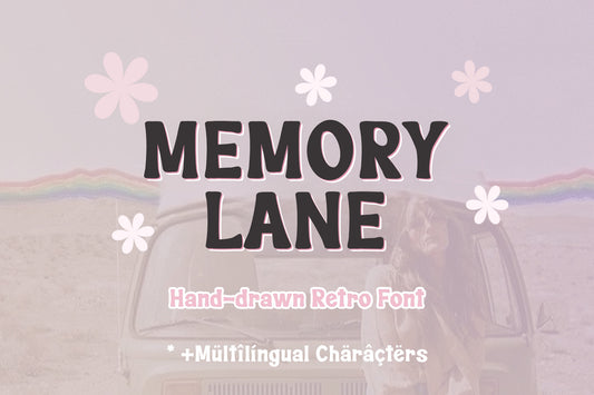 Hand Drawn Retro Font - Memory Lane, OTF font, Handwritten font, Crafts font