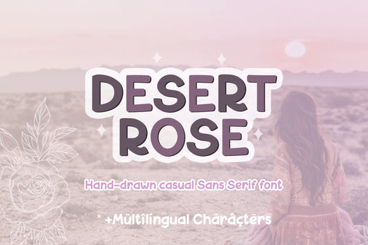 Hand Drawn Sans Serif Display Font - Desert Rose, OTF font, Handwritten font, Crafts font