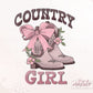 Country Girl Png, Western Cowgirl Boots png, Coquette png, Pink Bow, Aesthetic Png