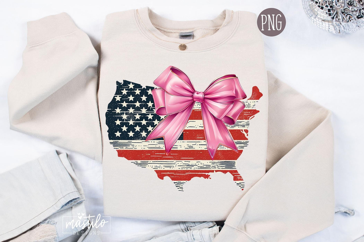 4th Of July Png, Distressed Coquette American Flag Png, USA Png Fourth Of July Png Patriotic Sublimation T-Shirt Print Digital File Download