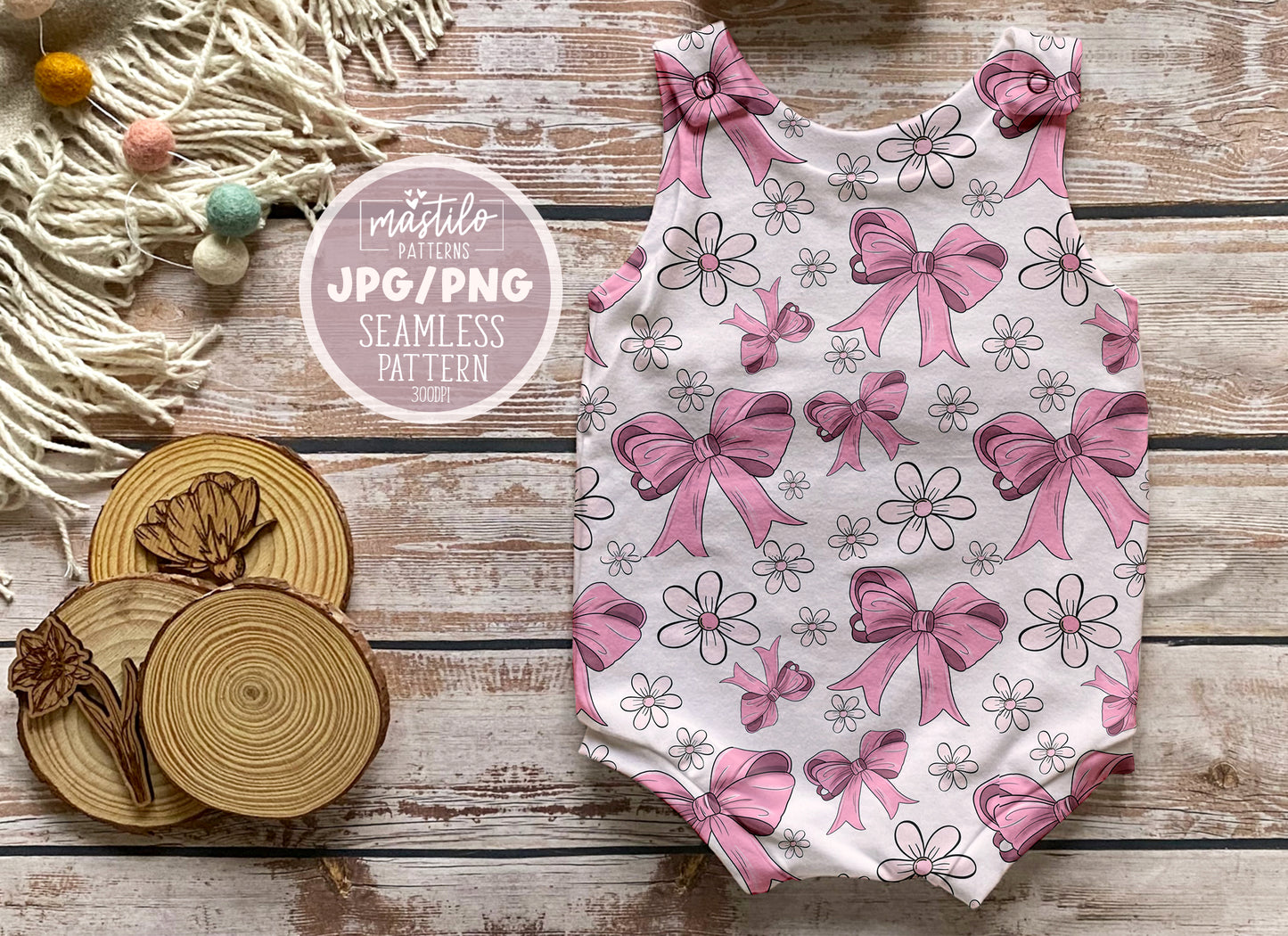 Coquette Girly seamless pattern, Trendy Bows Seamless Pattern, Girly pattern