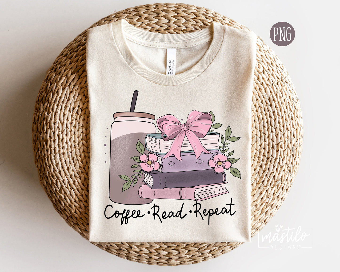 Coffee Read Repeat Coquette Png, Trendy Books png, Pink Books