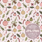 Boho Christmas Doodles Seamless Pattern, Christmas Ornaments Pattern, Seamless Pattern