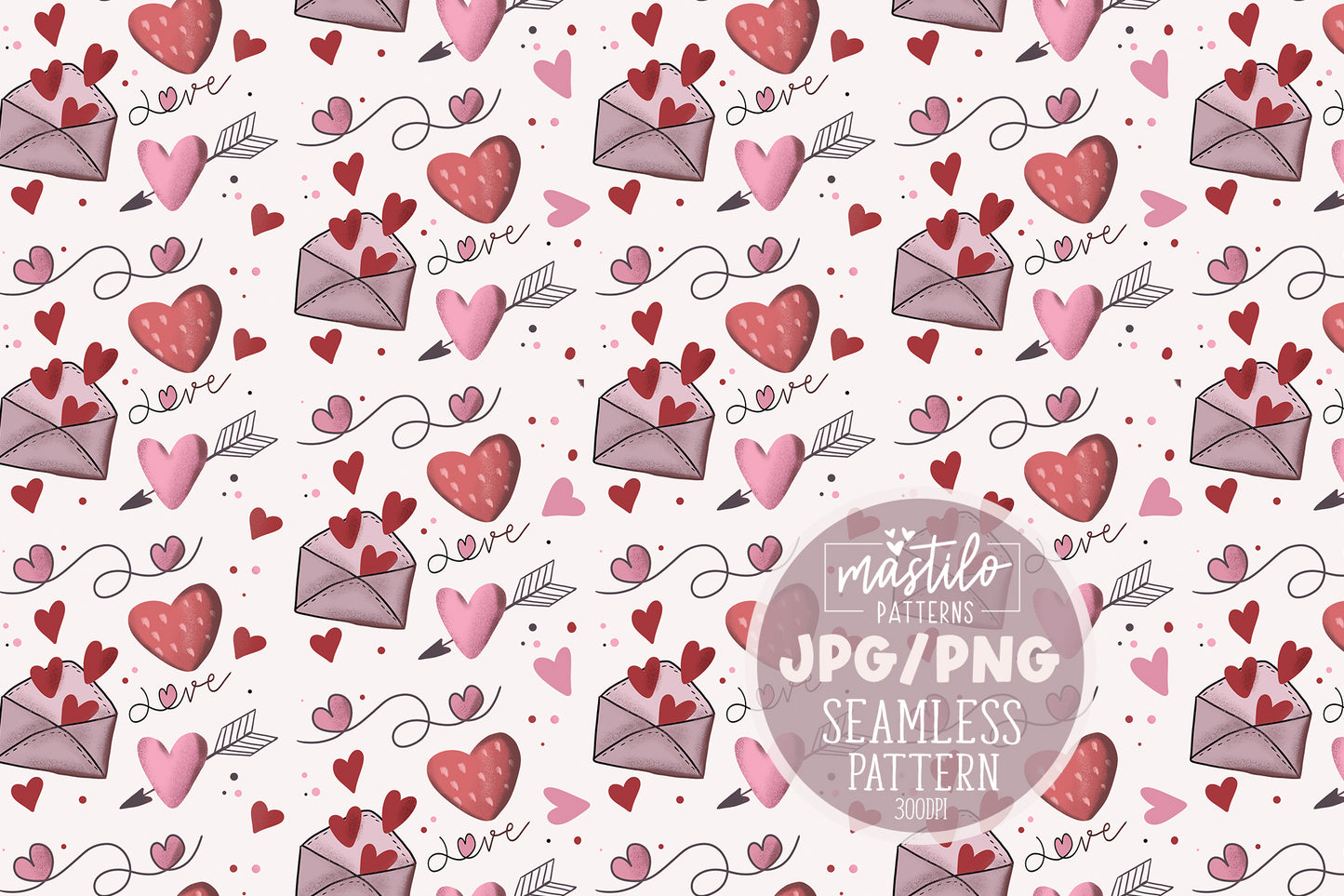 Valentine's Day Seamless Fabric Pattern, Tumbler Wraps PNG, Valentine's Seamless Design for Fabric