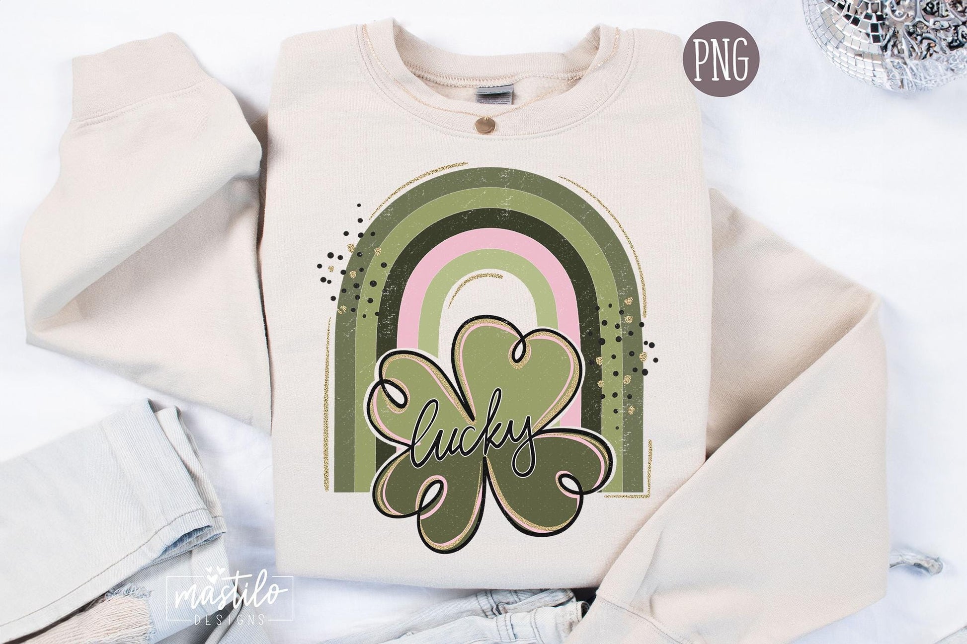 Textured Lucky PNG, St Patricks Day Png, Grunge Shamrock, Lucky Digital, St Patties PNG, Distressed Lucky Sublimation, Four Leaf Clover Png