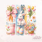 Cute Coquette Easter PNG Sublimation Design Instant Digital Download, Cute Graphics