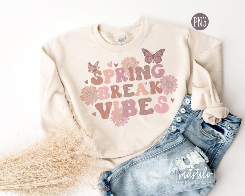 Spring Sublimation Designs, Spring Break Vibes PNG