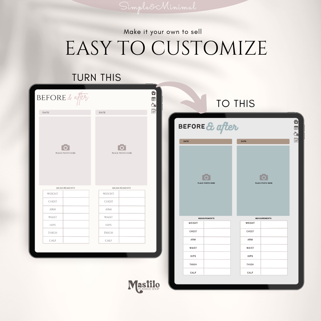 PLR Weight Loss Journal, Plr Fitness Journal, Editable Canva Journal Template