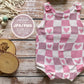 Groovy Retro Checkerboard Valentines Seamless Pattern, Groovy Valentine