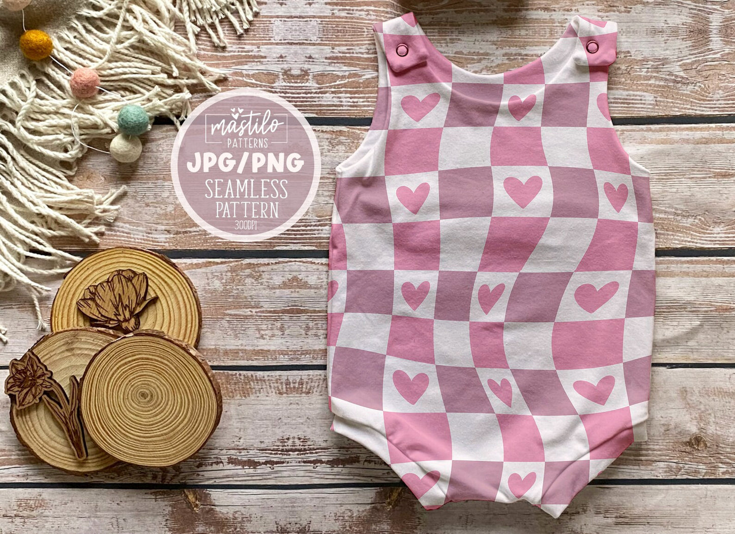 Groovy Retro Checkerboard Valentines Seamless Pattern, Groovy Valentine