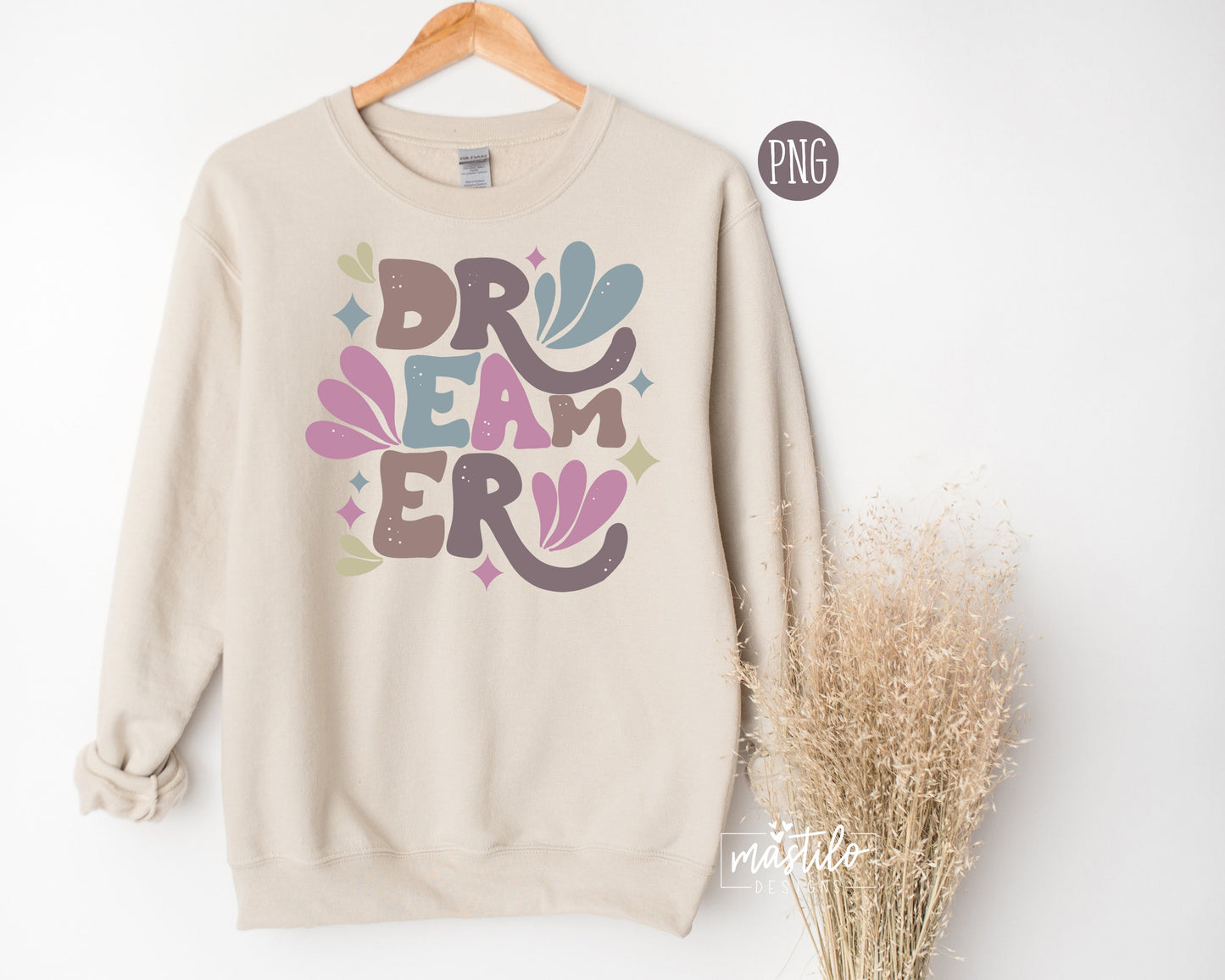 Dreamer Retro Png, Retro Lettering Png, Retro Sublimation Designs