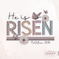 He Is Risen, Retro PNG