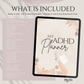 ADHD Planner, PLR Digital Planner, Editable Canva Planner