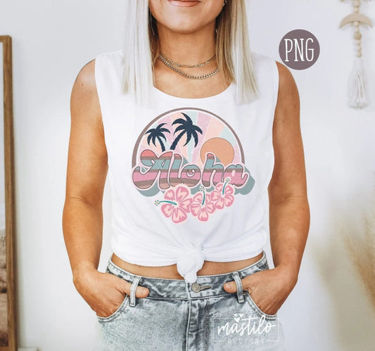 Retro Aloha Png, Vintage Hawaiian png, Summer Sublimation downloads