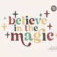 Believe In the Magic Retro Boho Distressed Christmas png