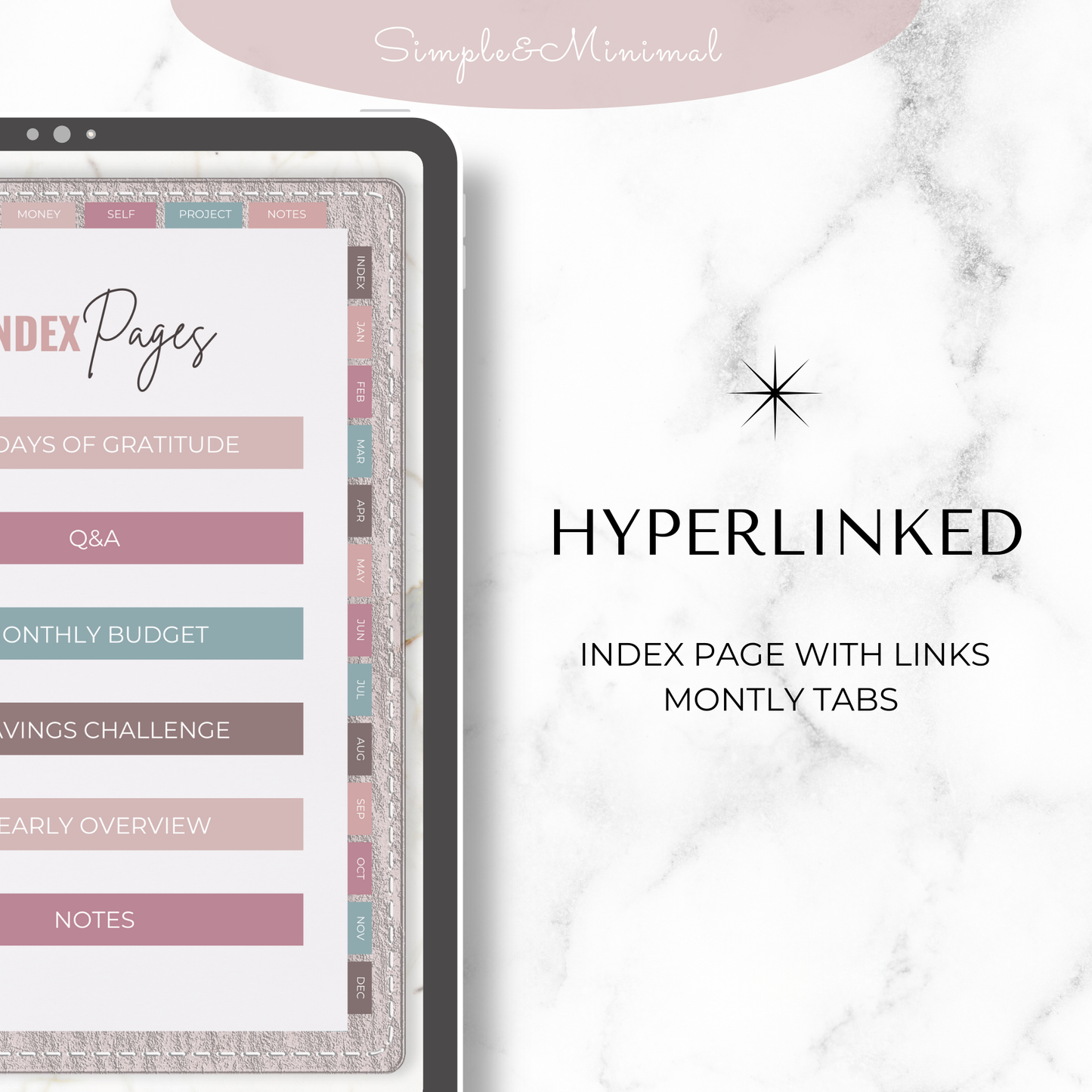 Undated Digital Planner Goodnotes, Digital Planner for Ipad