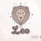 Leo Zodiac, Retro Sublimations, Celestial Png
