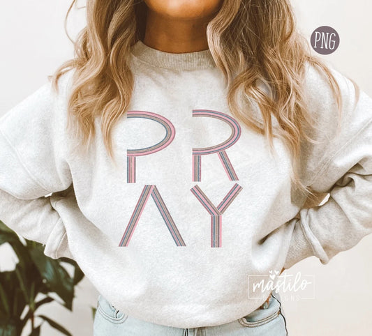 Pray PNG, Retro Christian Png, Christian Sublimation Designs