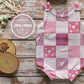 Valentines Checker Seamless Repeat Pattern Groovy Hearts for Fabric Sublimation