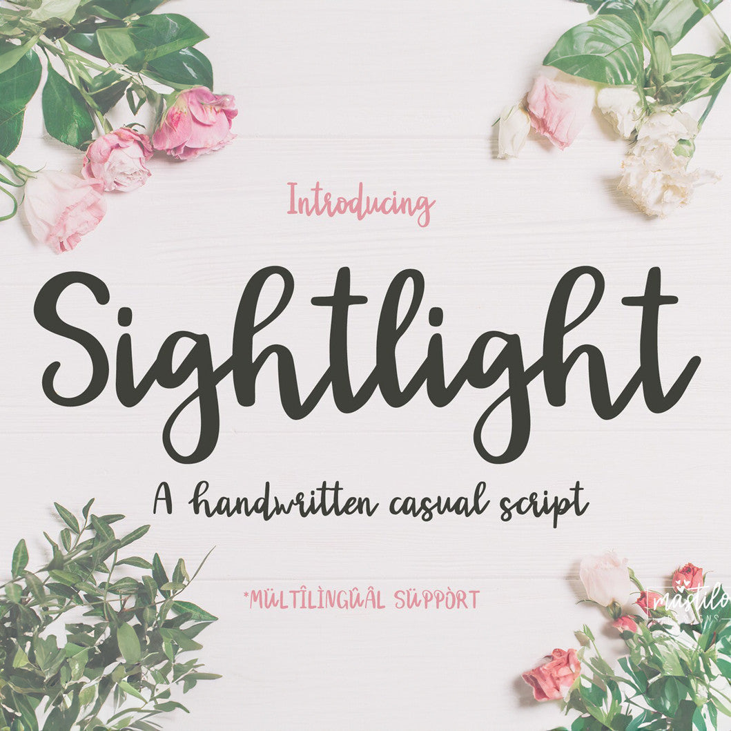 Sightlight - Cursive Font, Handwritten Script Font, Procreate Font, Bouncy Font