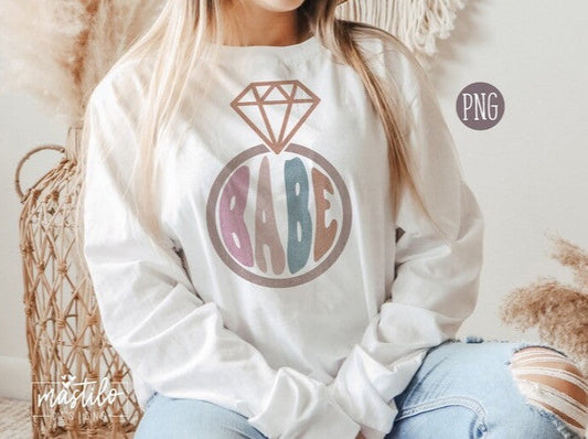 Babe Png, Bridal Sublimation Designs, Babe Retro Png