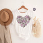 Boho Floral Heart Png