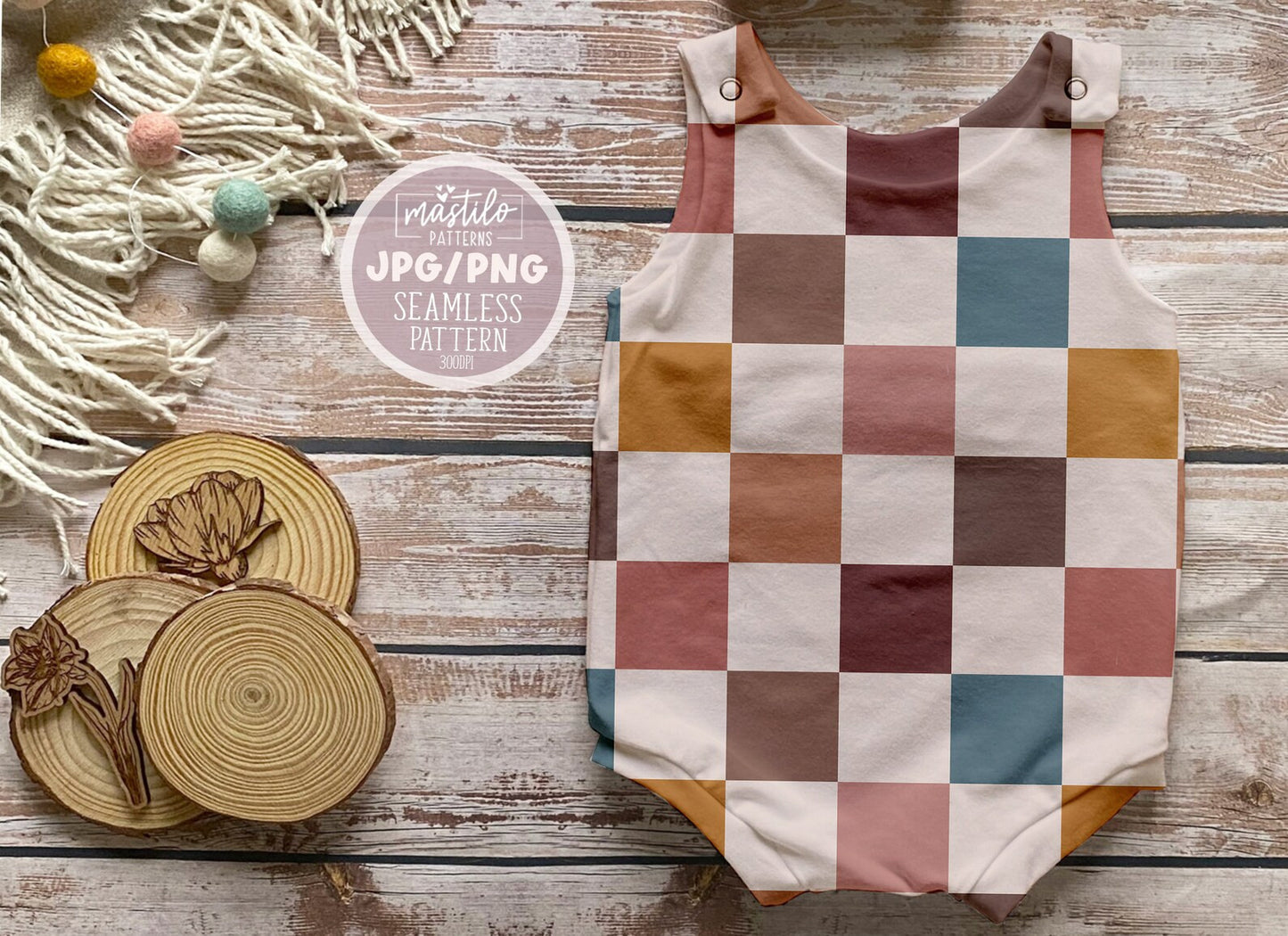 Fall Checker Seamless Pattern, Fall Multi Color Checker Seamless Repeat