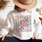 Teacher Stacked png, Floral Teacher Sublimation designs