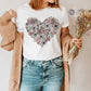 Boho Floral Heart Png