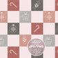 Christmas Multi Color Checker Seamless Repeat, Christmas Checker