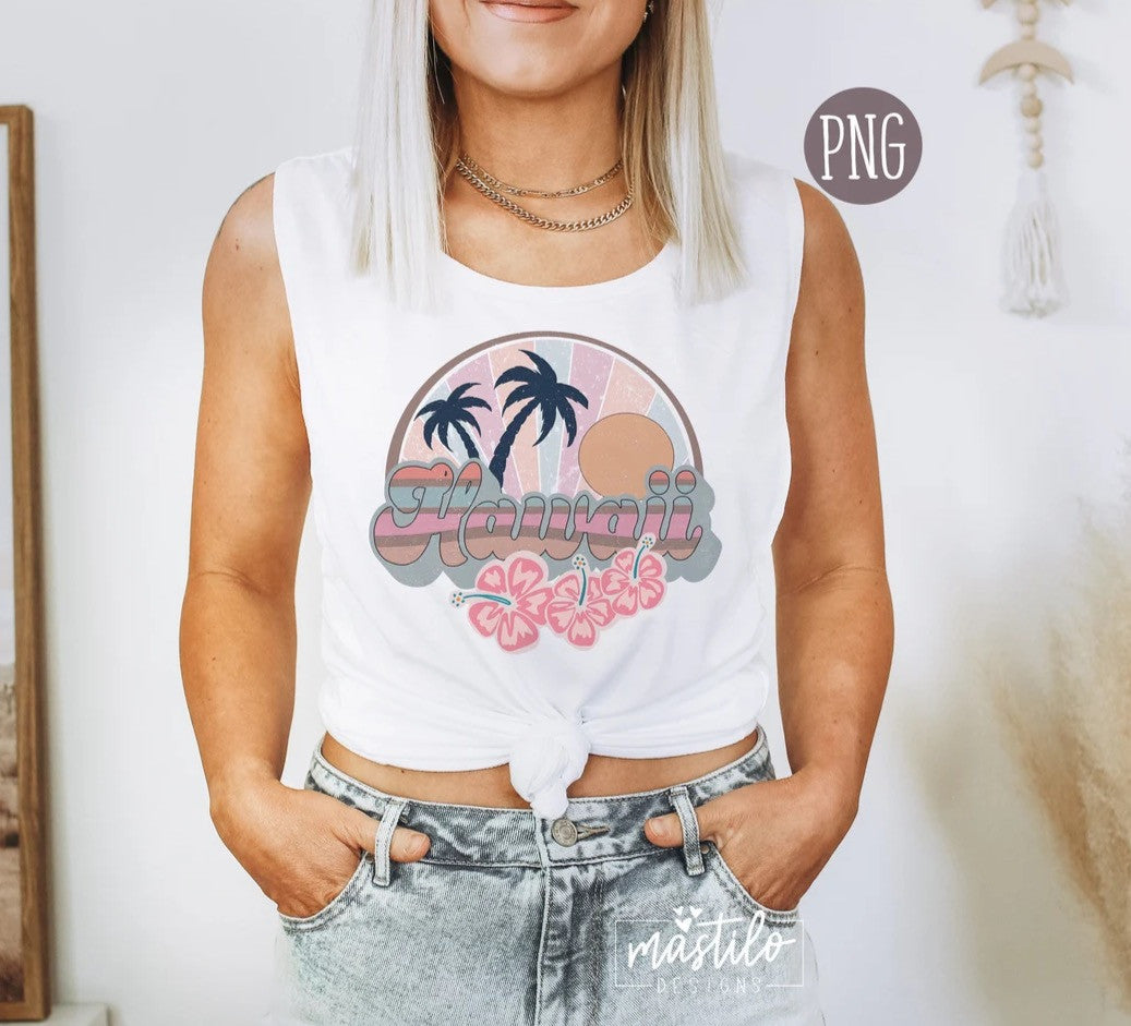 Retro Hawaii Png, Vintage Hawaiian png, Summer Sublimation downloads