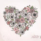 Boho Floral Heart Png