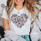 Boho Floral Heart Png