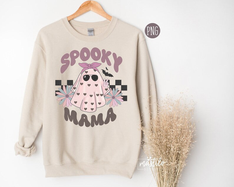 Spooky Mama Png, Spooky Mama Mini Png, Groovy Halloween Png