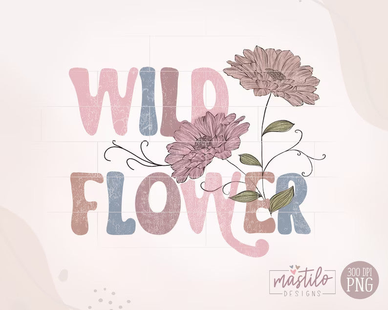 Wildflower png, Sublimation downloads, Boho png designs